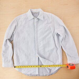 Auralee Quilted Light Silk Cotton Shirt Jacket Light Blue 0 / XS